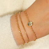 Gold Color-Block Mother of Pearl Bracelet