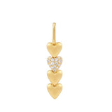 Gold Heart Bar Charm