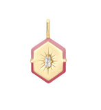 Gold Enamel Hexagon Charm