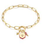 Gold Enamel Hexagon Charm