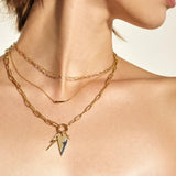 Gold Double Heart Charm