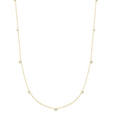 Gold Bezel Cubic Zirconia Station Necklace