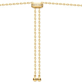 Gold Bezel Cubic Zirconia Station Necklace