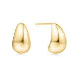 Gold Small Dome Hoop Earrings