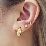 Gold Small Dome Hoop Earrings