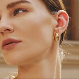 Gold Bold Dome Hoop Earrings