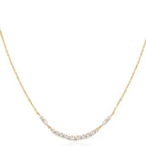 Gold Arc Pave Necklace