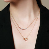 Gold Arc Pave Necklace