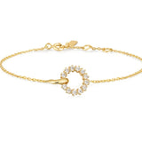 Gold Interlinked Pave Circle Bracelet