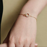 Gold Interlinked Pave Circle Bracelet