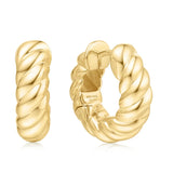 Gold Bold Texture Medium Huggie Hoop Earrings