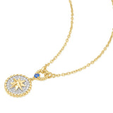 Two-Tone Eight-Pointed Star Signet Necklace