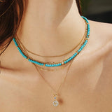 Two-Tone Eight-Pointed Star Signet Necklace