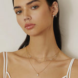 Gold Mini Disc Drop Stacking Necklace