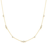 Gold Sparkling Bezel Cubic Zirconia Station Necklace