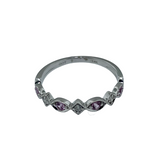 Infinity style Gemstone and Diamond Stackable Bands in 14kt