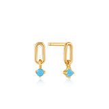 Turquoise Link Stud Earrings