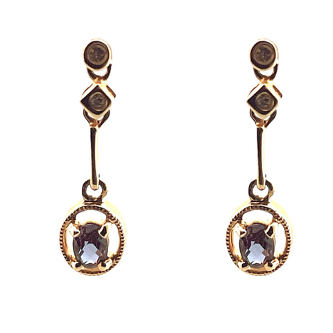 Alexandrite and Diamond Earrings