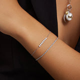 Silver Bezel Set Bracelet