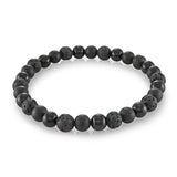 Black Matte & Onyx Lava 8mm Bead Bracelet