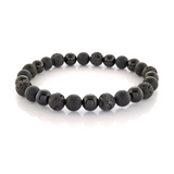 Black Matte & Onyx Lava 8mm Bead Bracelet