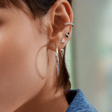Silver Plain Oversized Hoops