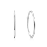 Silver Plain Oversized Hoops