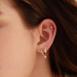 Gold Trio Sparkle Huggie Hoop Earrings