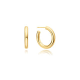 Gold Classic Tube Medium Huggie Hoop Earrings