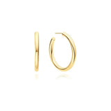 Gold Classic Tube Large Hoop Earrings