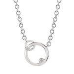 Sterling Silver Diamond Circle Necklace
