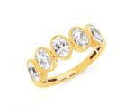 5 stone Bezel LAB Diamond Ring