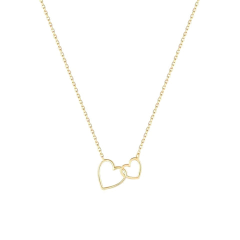 Yellow Gold Interlocking Hearts Necklace