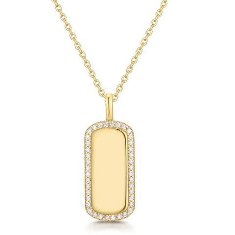 Gold Sparkling Tag Necklace