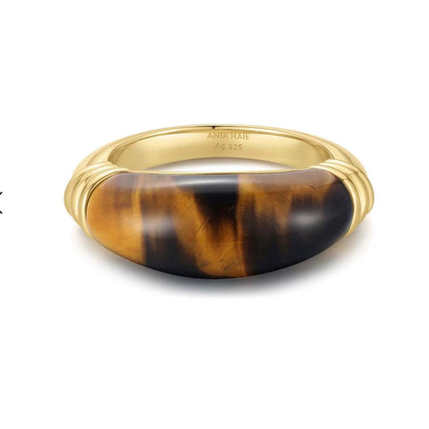 Gold Tiger Eye Statement Ring