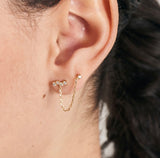 Celestial Drop Chain Barbell Single Earring
