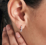 Sparkle Cluster Huggie Hoop Earrings