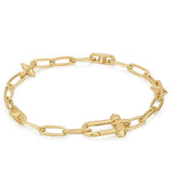 Gold Stud Link Charm Bracelet
