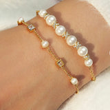 Sparkling Braided Shell Pearl Bracelet