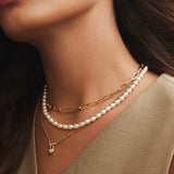 Gold Pearl Beaded Necklace