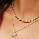 Sparkling Braided Shell Pearl Necklace
