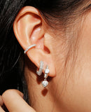 Silver Sparkling Shield Huggie