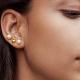 Gold Freshwater Pearl Stud Ear Jackets