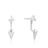 Silver Triangle Cubic Zirconia Geometric Stud Ear Jackets