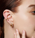 Gold Pear Stud Earrings