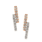 Two-Tone Bar Diamond Stud Earrings