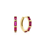 Gold Rose Huggie Hoop Earrings