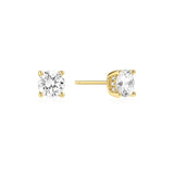 Gold Solitaire Stud Earrings