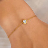 Gold Solitaire Bracelet