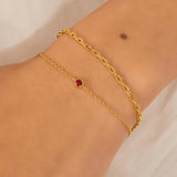 Gold Crimson Solitaire Bracelet